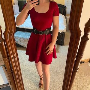 Red skater dress